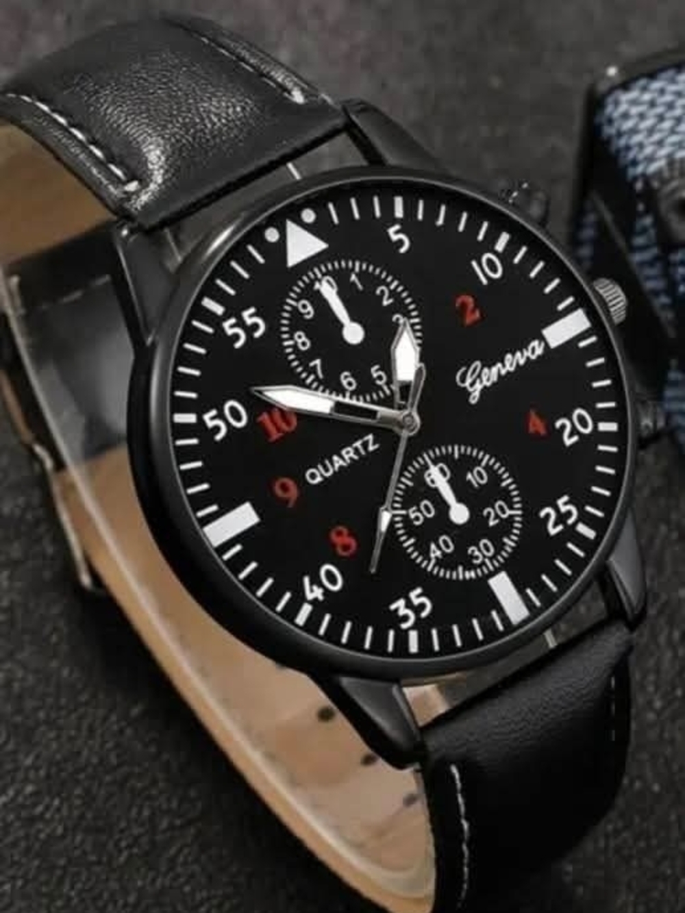 Geneva Black and Red Men's Analog Watch